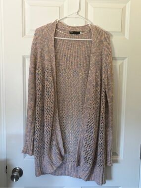 Fox Pastel Multicolor Open-Front Knit Cardigan